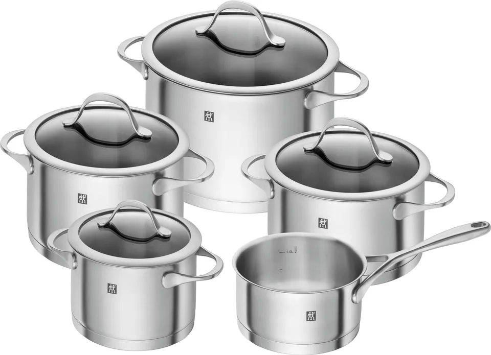 zwilling-essence-bater-a-de-cocina-5-piezas-con-tapas-de-vidrio-acero-inoxidable image 1