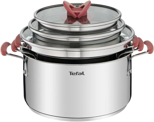 tefal-optispace-juego-de-3-ollas-18-20-24-cm-3-tapas-de-cristal-acero-inoxidable image 1