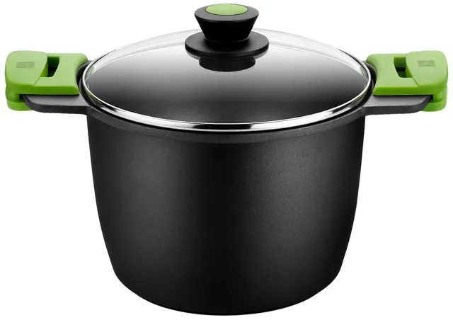 bra-prior-olla-alta-de-aluminio-fundido-24-cm-con-tapa-de-cristal-y-asas-de-sili image 1
