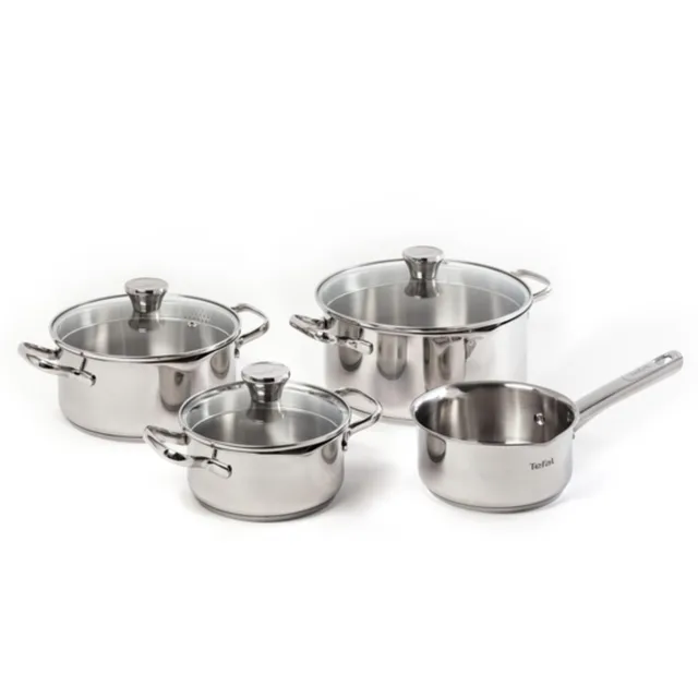 tefal-duetto-set-de-3-ollas-16-20-24-cm-cazo-16-cm-3-tapas-acero-inoxidable-18-1 image 1
