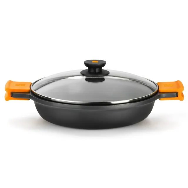 bra-efficient-cacerola-baja-36-cm-con-tapa-de-cristal-aluminio-fundido-antiadher image 1