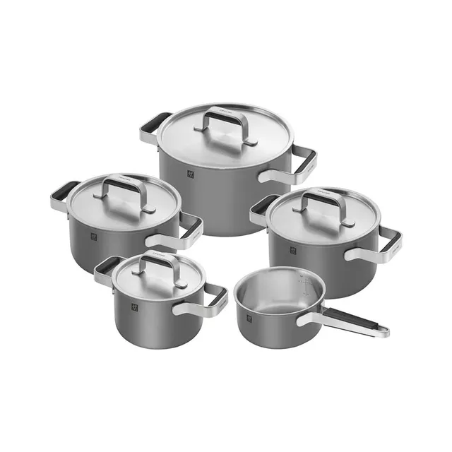 zwilling-pure-juego-de-5-cacerolas-de-acero-inoxidable-18-10-tres-capas-con-exte image 1