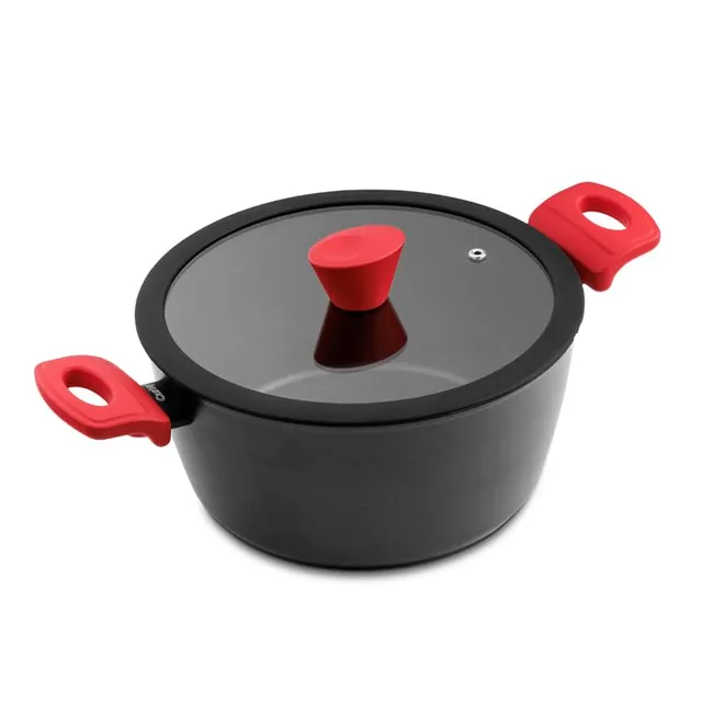 castey-red-cacerola-alta-de-aluminio-100-reciclado-antiadherente-con-tapa-de-cri image 1