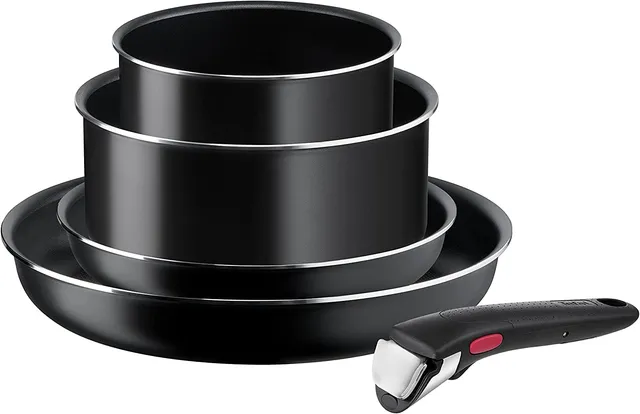 tefal-ingenio-easy-on-set-de-5-piezas-2-sartenes-22-28-cm-2-cazos-16-20-cm-y-man image 1
