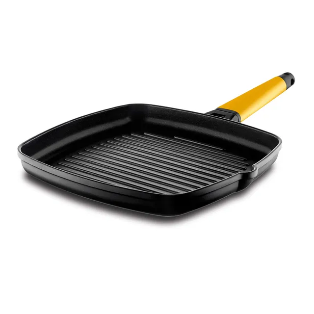 castey-grill-22-cm-mango-amarillo-sart-n-plancha-de-aluminio-fundido-antiadheren image 1