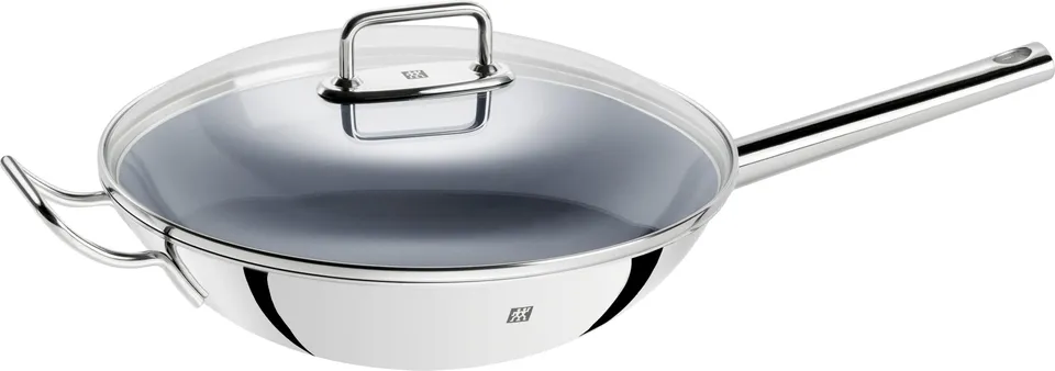 zwilling-wok-plus-32-cm-con-tapa-de-vidrio-y-rejilla-extra-ble-acero-inoxidable- image 1
