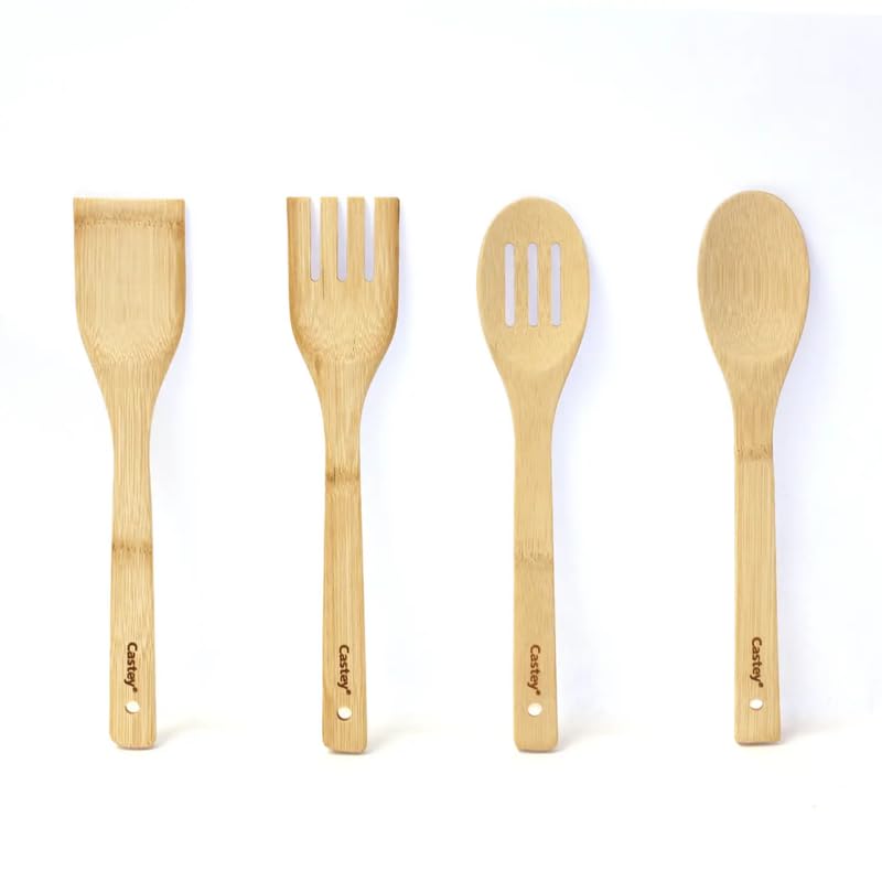 castey-juego-de-4-utensilios-de-cocina-de-bamb-tenedor-esp-tula-cuchara-y-cuchar image 1