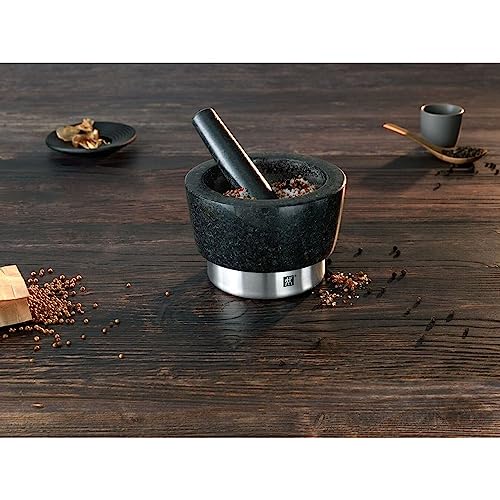 zwilling-mortero-de-especias-con-mazo-granito-pulido-sin-poros-11-cm-negro-con-a image 4