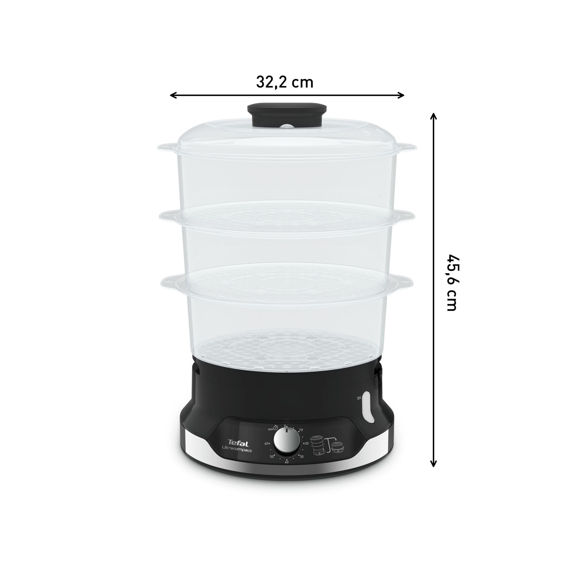 tefal-ultracompact-vc2048-vaporera-el-ctrica-de-9-l-800-w-3-bandejas-apilables-s image 7