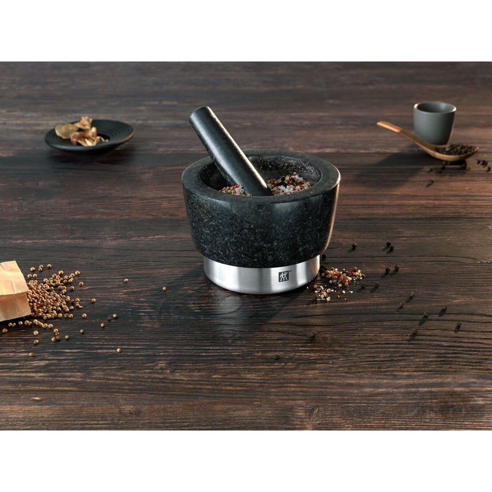 zwilling-mortero-de-especias-con-mazo-granito-pulido-sin-poros-11-cm-negro-con-a image 2