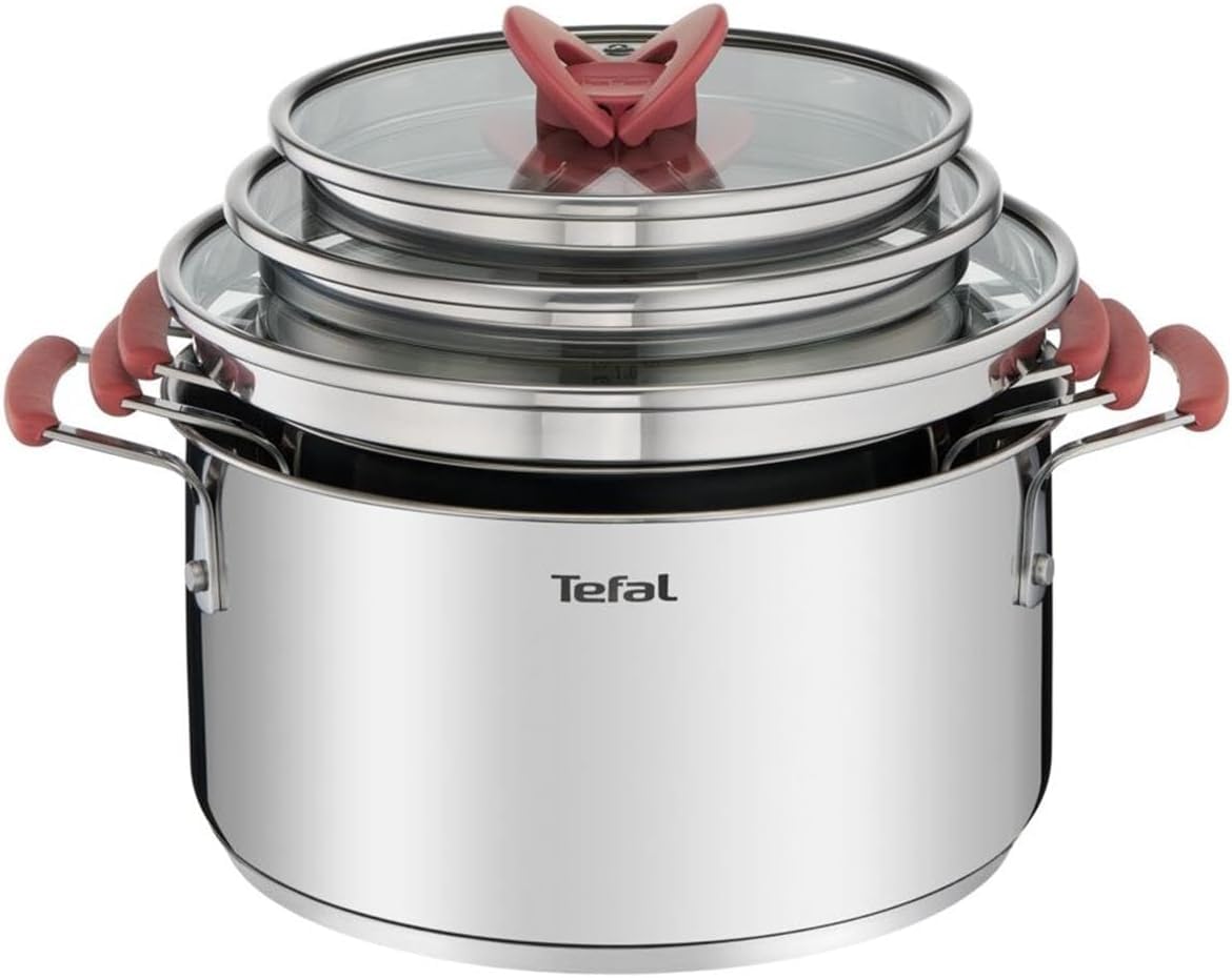 tefal-optispace-juego-de-3-ollas-18-20-24-cm-3-tapas-de-cristal-acero-inoxidable image 1