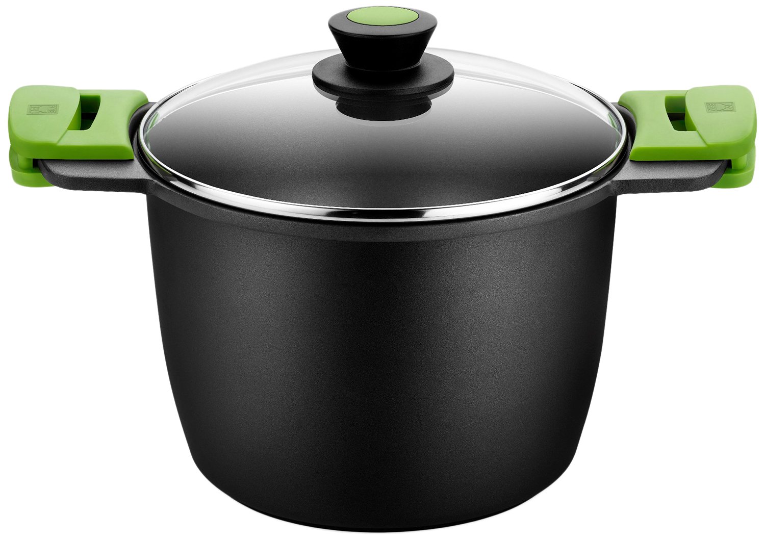 bra-prior-olla-alta-de-aluminio-fundido-24-cm-con-tapa-de-cristal-y-asas-de-sili image 1