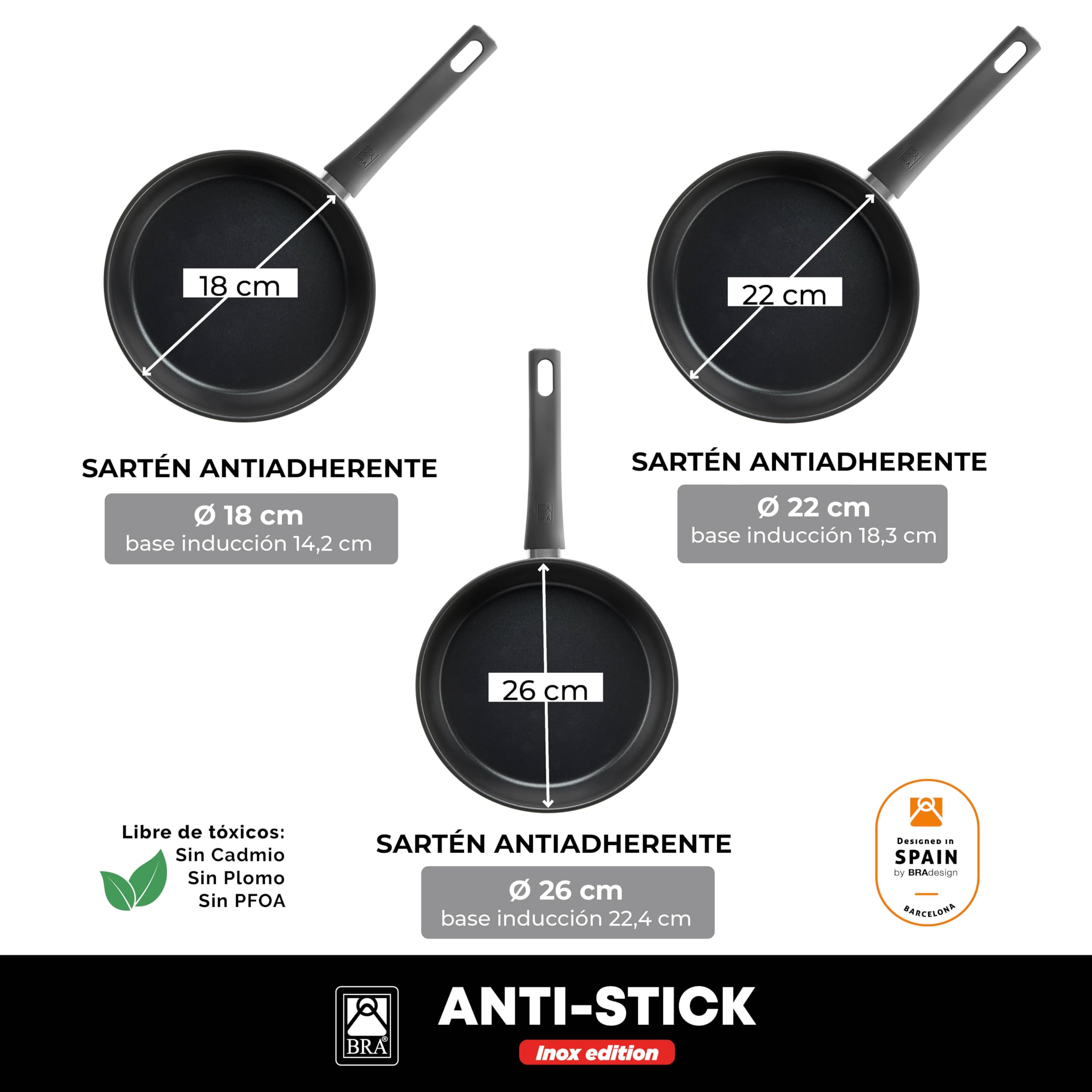 bra-antistick-inox-edition-set-de-3-sartenes-18-22-26-cm-exterior-acero-inoxidab image 2