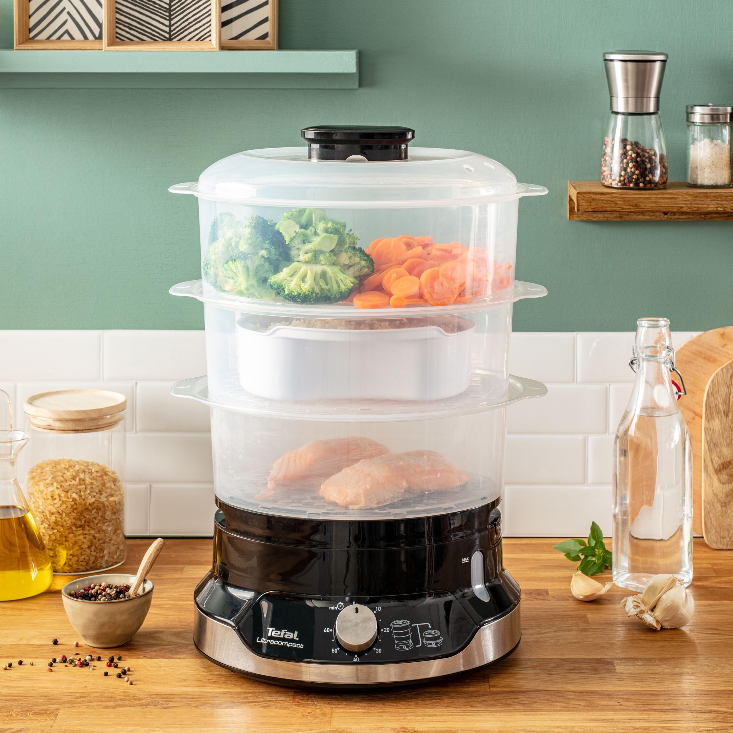 tefal-ultracompact-vc2048-vaporera-el-ctrica-de-9-l-800-w-3-bandejas-apilables-s image 2