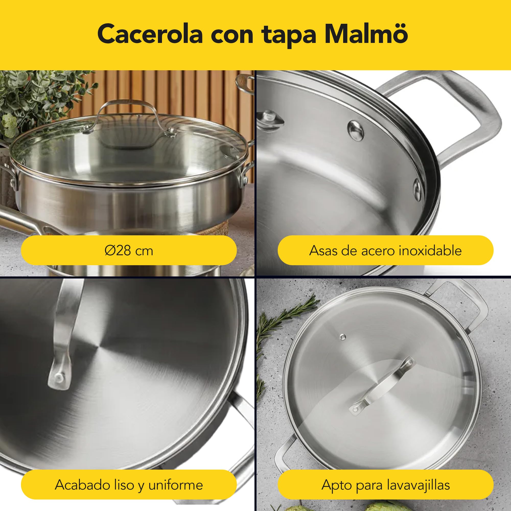 castey-malm-cacerola-con-tapa-28-cm-3-7-l-acero-inoxidable-18-10-con-tecnolog-a- image 5