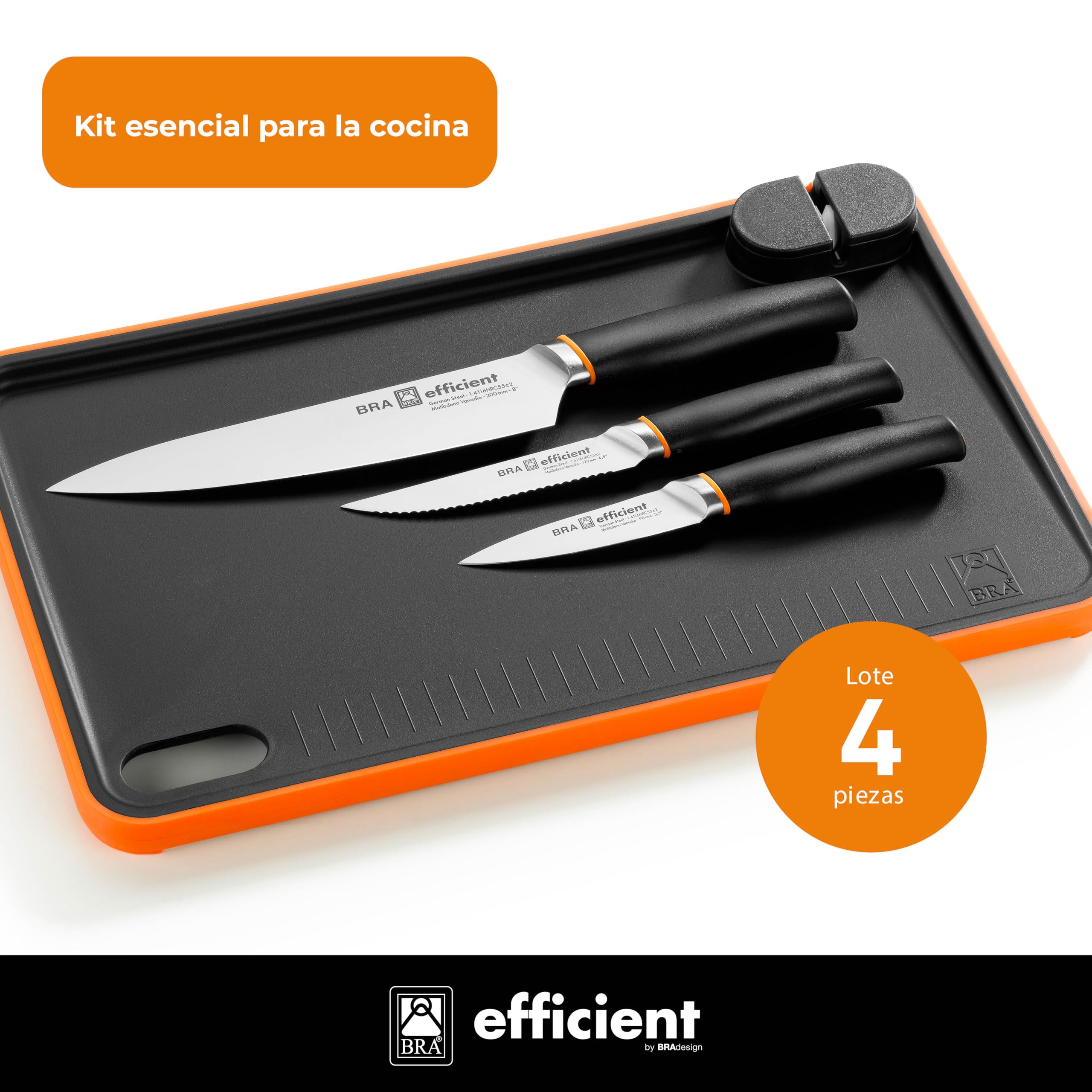 bra-efficient-set-3-cuchillos-de-cocina-con-tabla-de-cortar-y-afilador-incorpora image 4