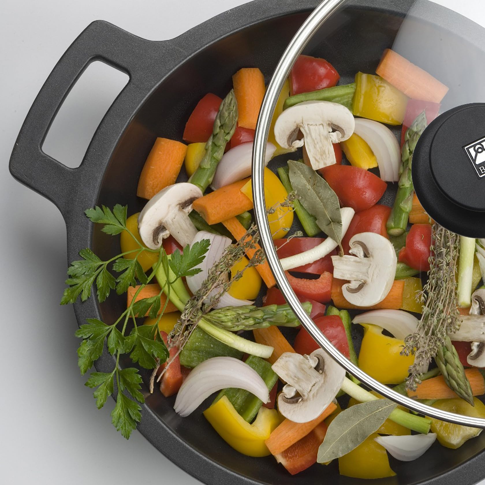 bra-efficient-wok-cacerola-c-ncava-con-tapa-de-cristal-32-cm-aluminio-fundido-an image 2