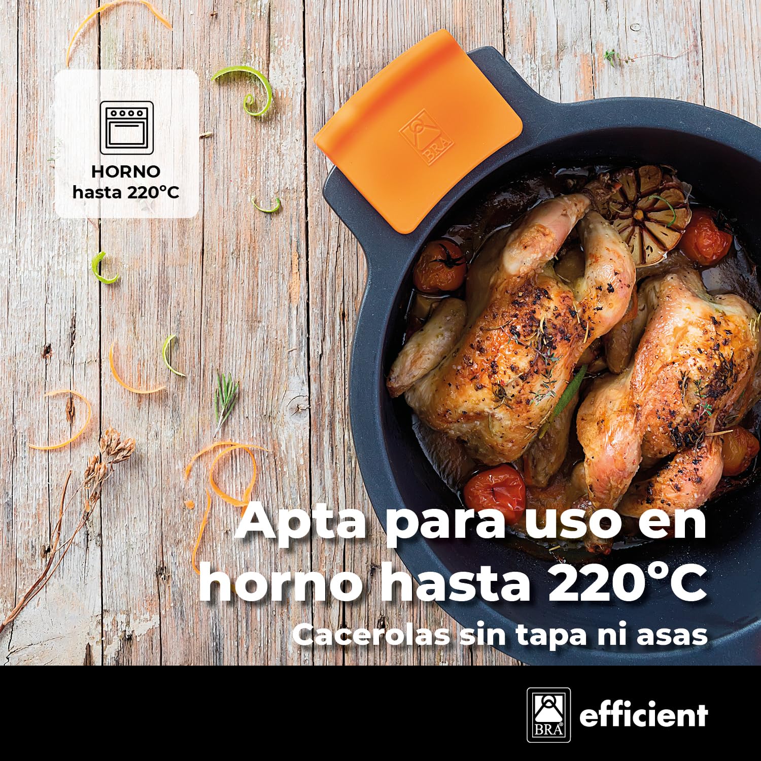 bra-efficient-olla-alta-de-24-cm-con-tapa-de-cristal-y-asas-de-silicona-aluminio image 3
