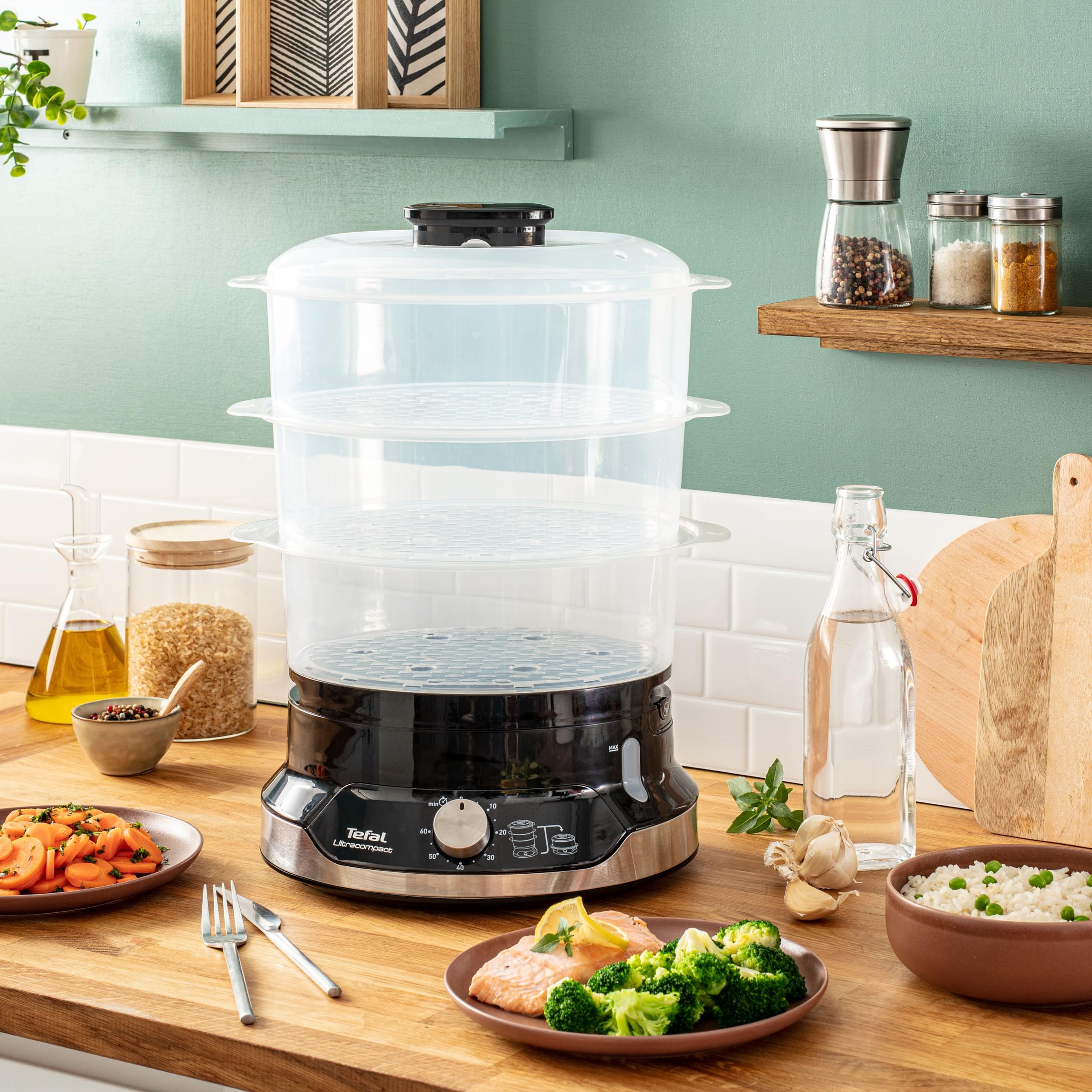 tefal-ultracompact-vc2048-vaporera-el-ctrica-de-9-l-800-w-3-bandejas-apilables-s image 3